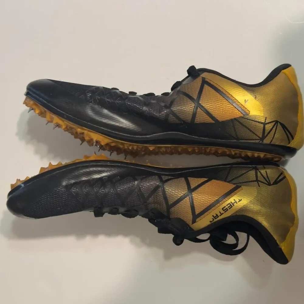 Thestron black & yellow track spikes, Size US 9.5 #athletics #running